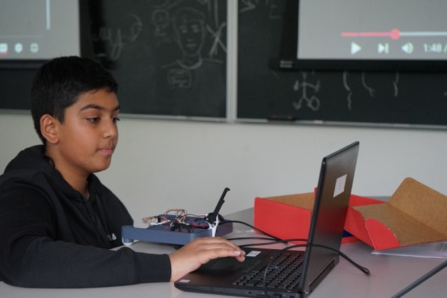 Student working on a computer