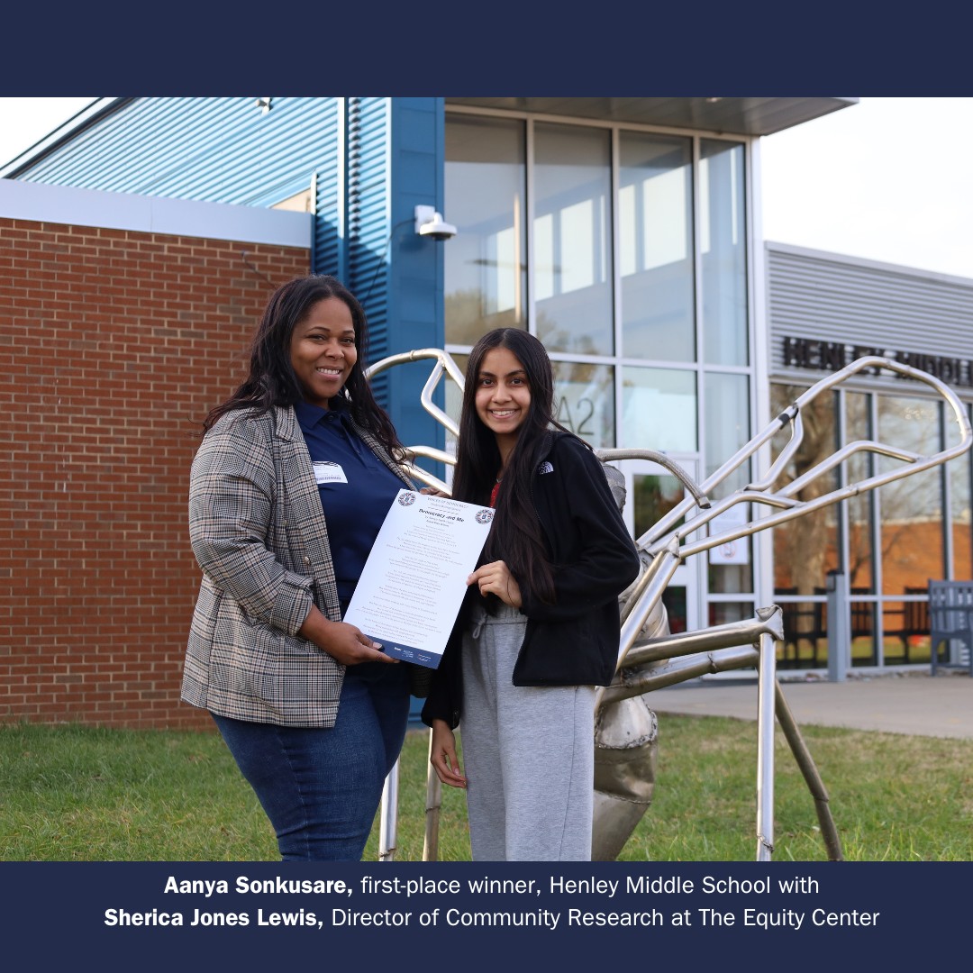 Aanya Sonkusare posing with Dr. Sherica Jones-Lewis